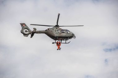 Übung Handschlag: Militär, Feuerwehr, Luftwaffe, Samariter, Spitäler und REDOG Hand in Hand - März 2017